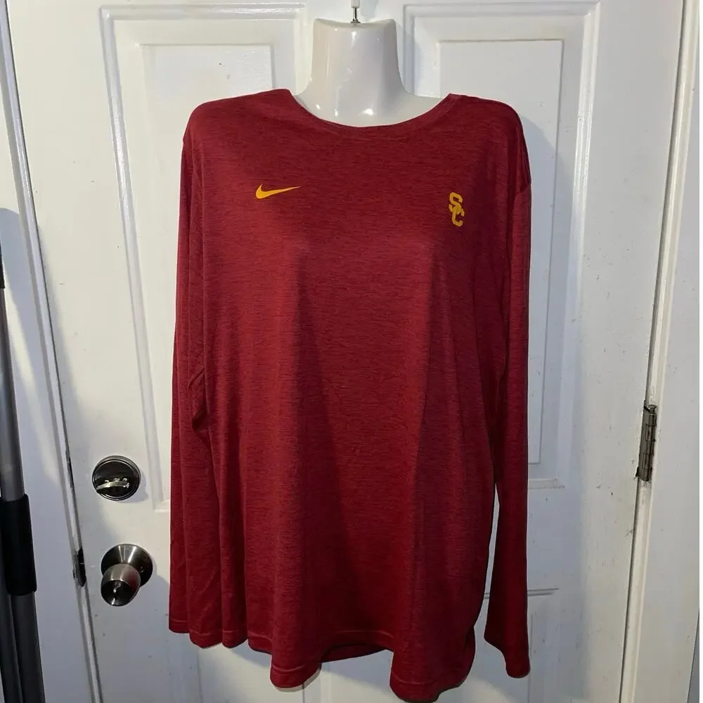 Nike USC Trojans Long Sleeve Dri-Fit Shirt XL Sports Activewear Collegiate